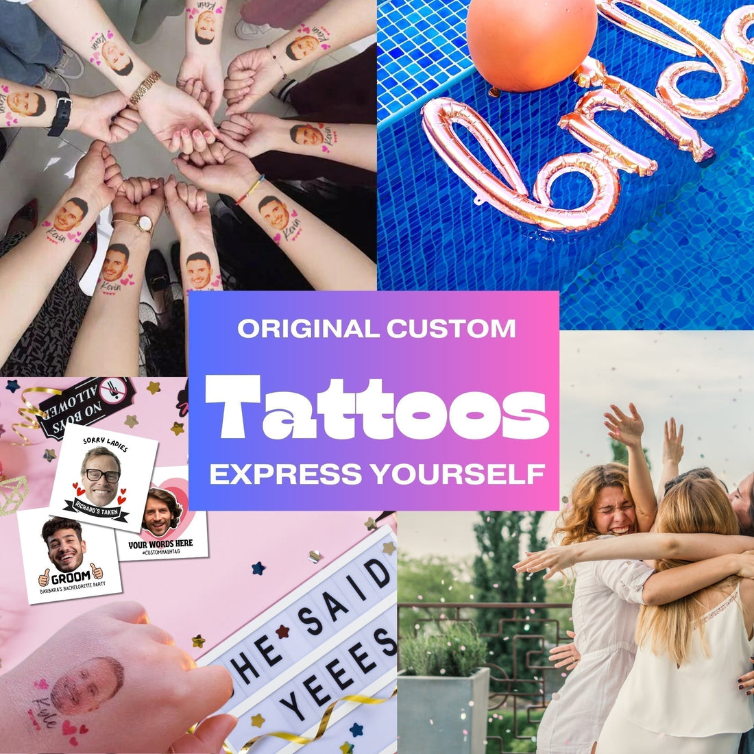 Custom Temporary Tattoos for Trendy Birthday Party Themes